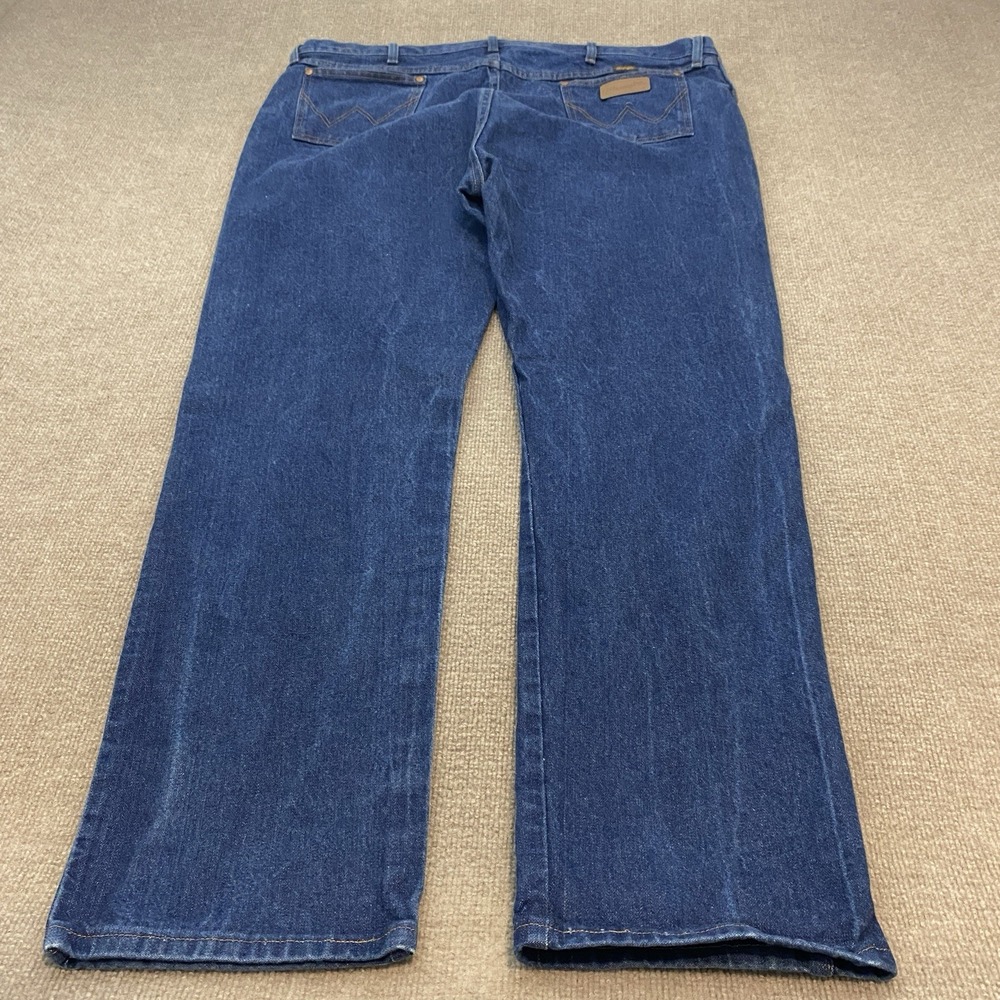 Wrangler Jeans Mens 48 Fits 47x34 Faded Blue 13MWZ Cowboy Cut Western Boots